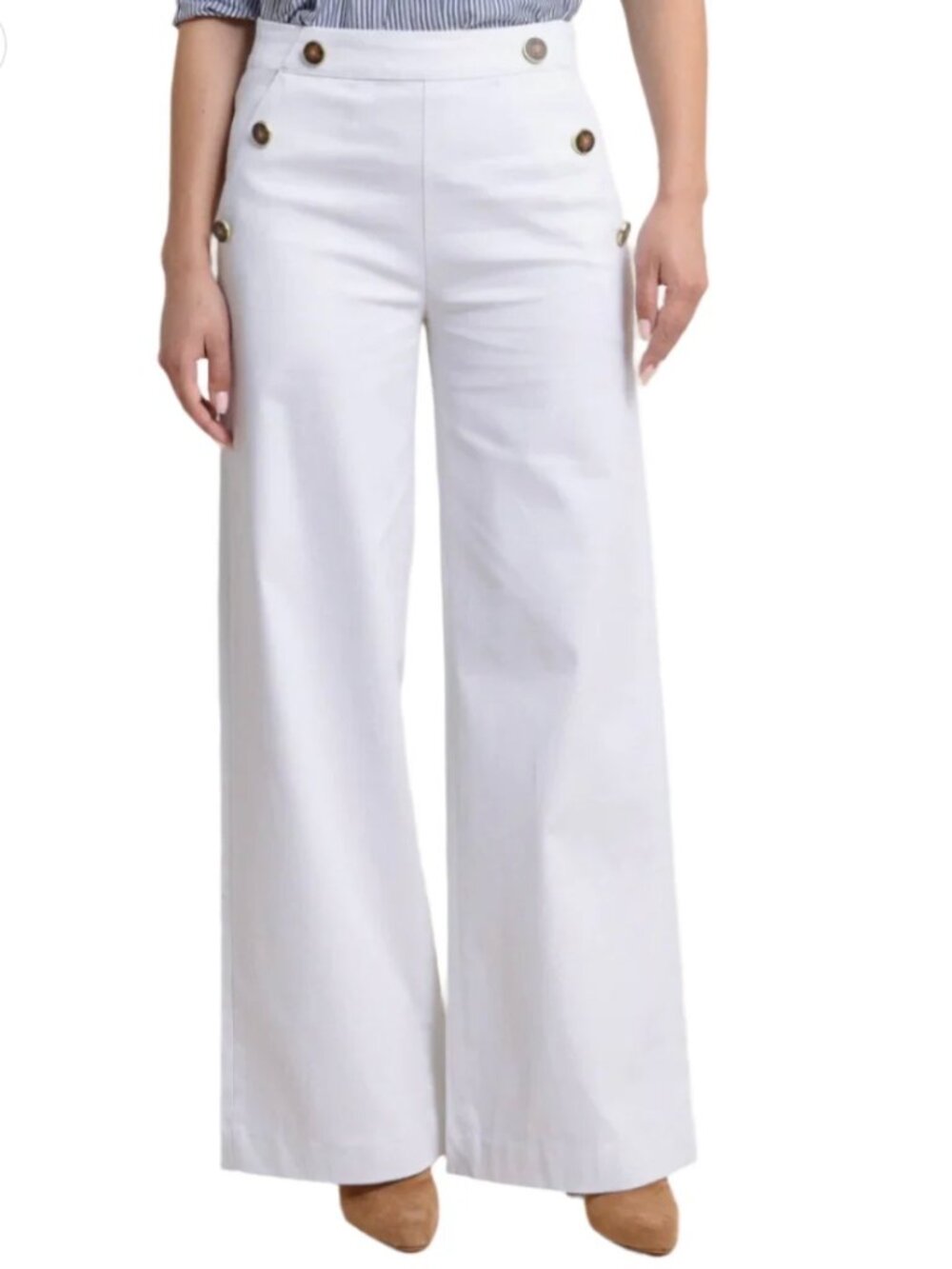 ⚓ NWT SOUTHERN TIDE THALIA SAILOR PANT – CLASSIC WHITE – WIDE LEG - SIZE 4 ⚓